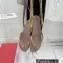 Valentino Rockstud No Limit Nappa Flat Thong Ankle Sandals Nude 2022