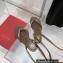 Valentino Rockstud No Limit Nappa Flat Thong Ankle Sandals Brown 2022