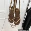 Valentino Rockstud No Limit Nappa Flat Thong Ankle Sandals Brown 2022