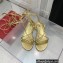 Valentino Rockstud No Limit Nappa Flat Ankle Sandals Gold 2022