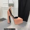 Versace Heel 15cm Platform 5.5cm Medusa Aevitas Satin Pointy Pumps Nude Pink 2022
