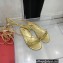 Valentino Rockstud No Limit Nappa Flat Ankle Sandals Gold 2022