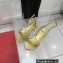 Valentino Rockstud No Limit Nappa Flat Ankle Sandals Gold 2022