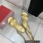 Valentino Rockstud No Limit Nappa Flat Ankle Sandals Gold 2022