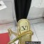Valentino Rockstud No Limit Nappa Flat Ankle Sandals Gold 2022