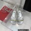 Valentino Rockstud No Limit Nappa Flat Ankle Sandals Silver 2022