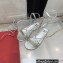 Valentino Rockstud No Limit Nappa Flat Ankle Sandals Silver 2022
