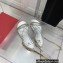 Valentino Rockstud No Limit Nappa Flat Ankle Sandals Silver 2022
