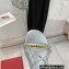 Valentino Rockstud No Limit Nappa Flat Ankle Sandals Silver 2022