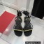 Valentino Rockstud No Limit Nappa Flat Ankle Sandals Black 2022