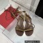 Valentino Rockstud No Limit Nappa Flat Ankle Sandals Brown 2022