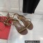 Valentino Rockstud No Limit Nappa Flat Ankle Sandals Brown 2022