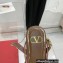 Valentino Rockstud No Limit Nappa Flat Ankle Sandals Brown 2022
