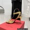Valentino Heel 10cm Rockstud No Limit Nappa Sandals Gold 2022