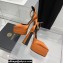 Versace Heel 15cm Platform 5.5cm Medusa Aevitas Satin Pointy Pumps Brown 2022