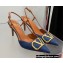 Valentino Heel 8cm Vlogo Denim Slingback Pumps 2022