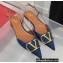Valentino Vlogo Denim Slingback Flats 2022