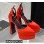 Versace Heel 15cm Platform 5.5cm Medusa Aevitas Satin Pointy Pumps Red 2022