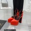 Versace Heel 15cm Platform 5.5cm Medusa Aevitas Satin Pointy Pumps Red 2022