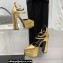 Versace Heel 15cm Platform 5.5cm Leather Pointy Pumps Gold 2022