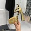 Versace Heel 15cm Platform 5.5cm Leather Pointy Pumps Gold 2022