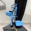 Versace Heel 15cm Platform 5.5cm Leather Pointy Pumps Sky Blue 2022