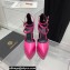 Versace Heel 15cm Platform 5.5cm Leather Pointy Pumps Pink 2022
