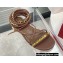 Valentino Rockstud No Limit Nappa Flat Ankle Sandals Brown 2022