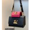 Louis Vuitton Epi Leather Twist and Twisty MM Bag M59885 Black/Fuchsia