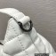 Dior Small DiorTravel Nomad Pouch Bag in Macrocannage Calfskin White 2022