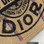 Dior Small Book Tote Bag in Beige Jute Canvas Embroidered with Dior Union Motif 2022
