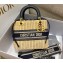 Lady Dior Medium Bag in Natural Wicker and Blue Dior Oblique Jacquard Black 2022