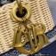Lady Dior Medium Bag in Natural Wicker and Blue Dior Oblique Jacquard Black 2022