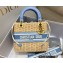 Lady Dior Medium Bag in Natural Wicker and Blue Dior Oblique Jacquard Blue 2022