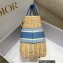 Lady Dior Medium Bag in Natural Wicker and Blue Dior Oblique Jacquard Blue 2022