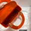 Lady Dior Mini Bag in Cannage Patent Orange 2022