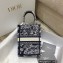 Dior Vertical Book Tote Bag in Blue Toile de Jouy Reverse Embroidery 2022