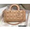 Dior Lady D-Joy Bag in Nude Pink Cannage Calfskin with Diamond Motif 2022