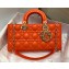 Dior Lady D-Joy Bag in Orange Cannage Lambskin 2022