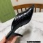 Gucci Heel 7.5cm Open-toe Sandals Pumps Crocodile Print Black 2022