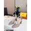 Fendi Baguette Heel Sandals Houndstooth Gray 2022