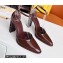 Fendi Baguette Heel Sandals Burgundy 2022