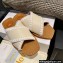 Chloe threaded crochet detail Woody flat slide Sandals White 2022