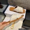 Chloe threaded crochet detail Woody flat slide Sandals White 2022