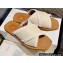 Chloe threaded crochet detail Woody flat slide Sandals White 2022