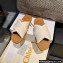 Chloe threaded crochet detail Woody flat slide Sandals White 2022