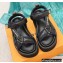 Louis Vuitton Platform Pool Pillow Flat Comfort Sandals Black 2022