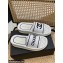Chanel Logo Woven Slides Mules White/Black 2022