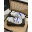 Chanel Logo Woven Slides Mules White/Blue 2022