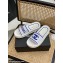 Chanel Logo Woven Slides Mules White/Blue 2022